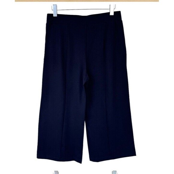Tapata Wide Leg Capri Pants Navy Versatile Pockets High Waist Casual Large NEW - Picture 2 of 14